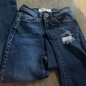California vintage boot cut jeans with distressed knees